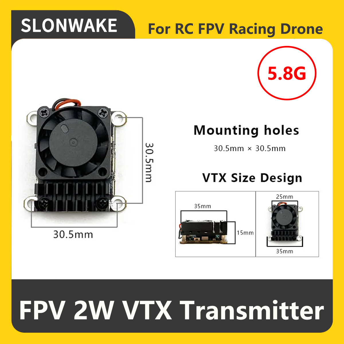 SLONWAKE 5.8G 2000mW FPV VTX ต - Fpv Drone Frame บทวิจารณ์และราคา